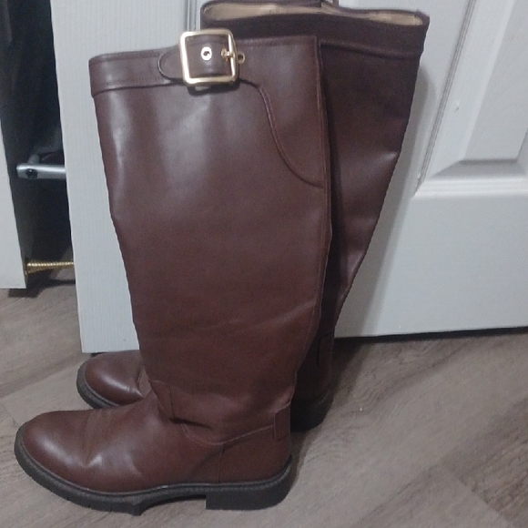Coach Dark Brown Leather Boots - Picture 1 of 6